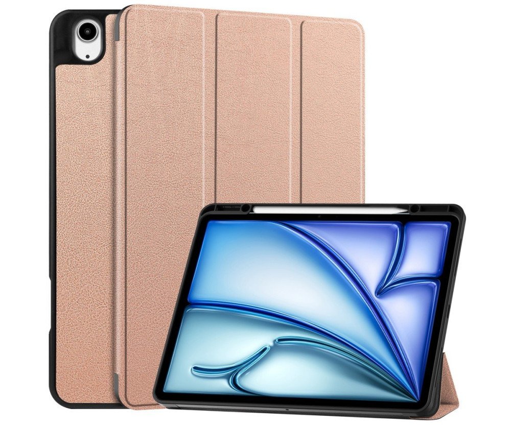 Till iPad Air 13 (2024) Slim fit tri-fold fodral Pennfack - RoseGold