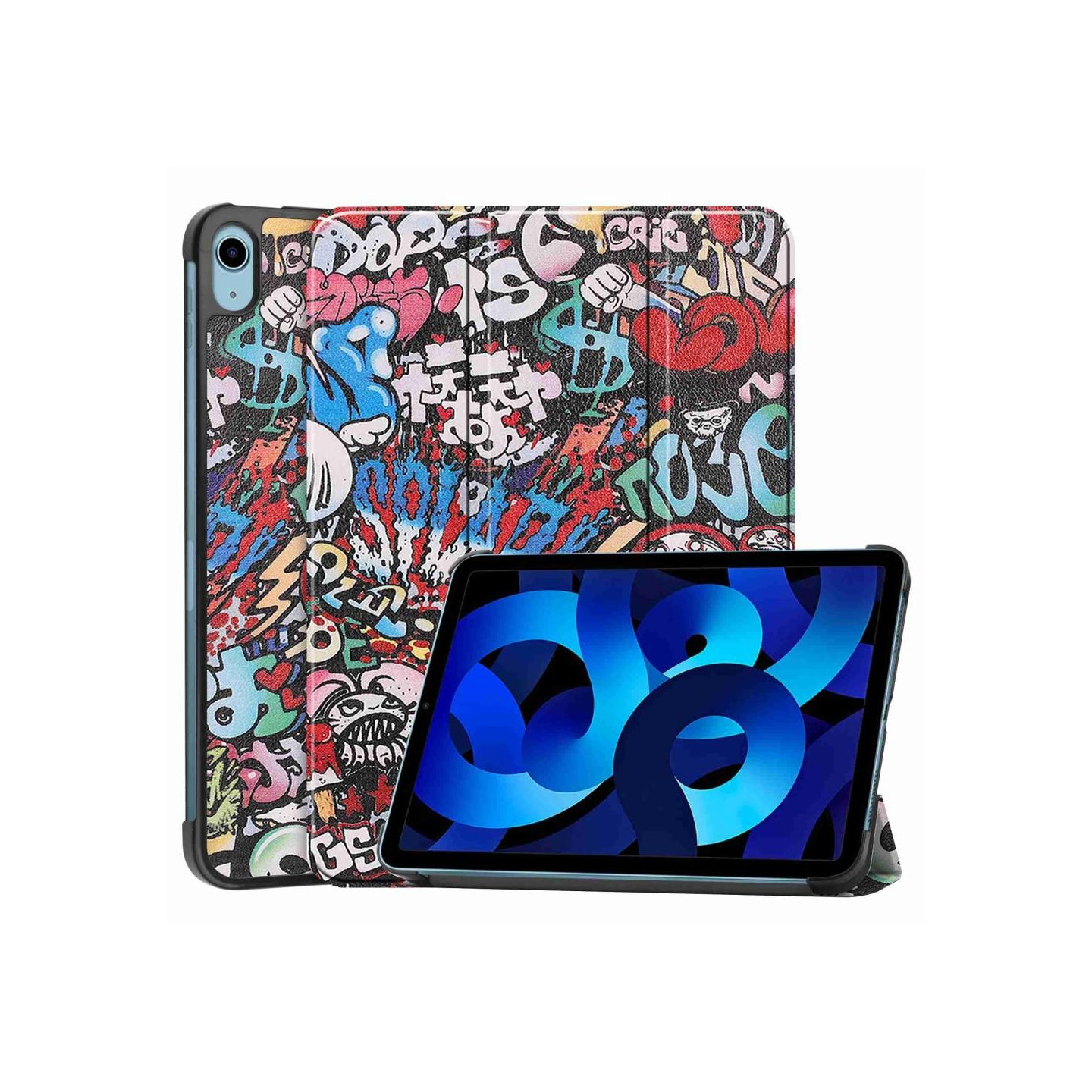 Apple iPad 10.9 2022 Trippeldeksel med smal passform - Graffiti