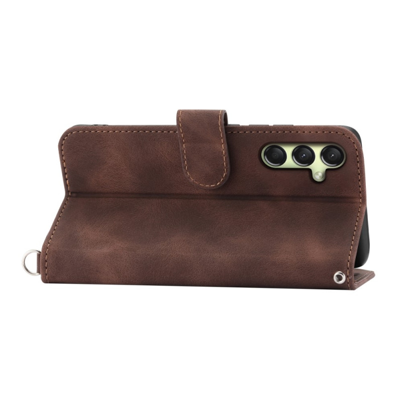 Till Samsung Galaxy A16 5G / A16 4G Fodral med Blommönster Plånboksfodral - Brun