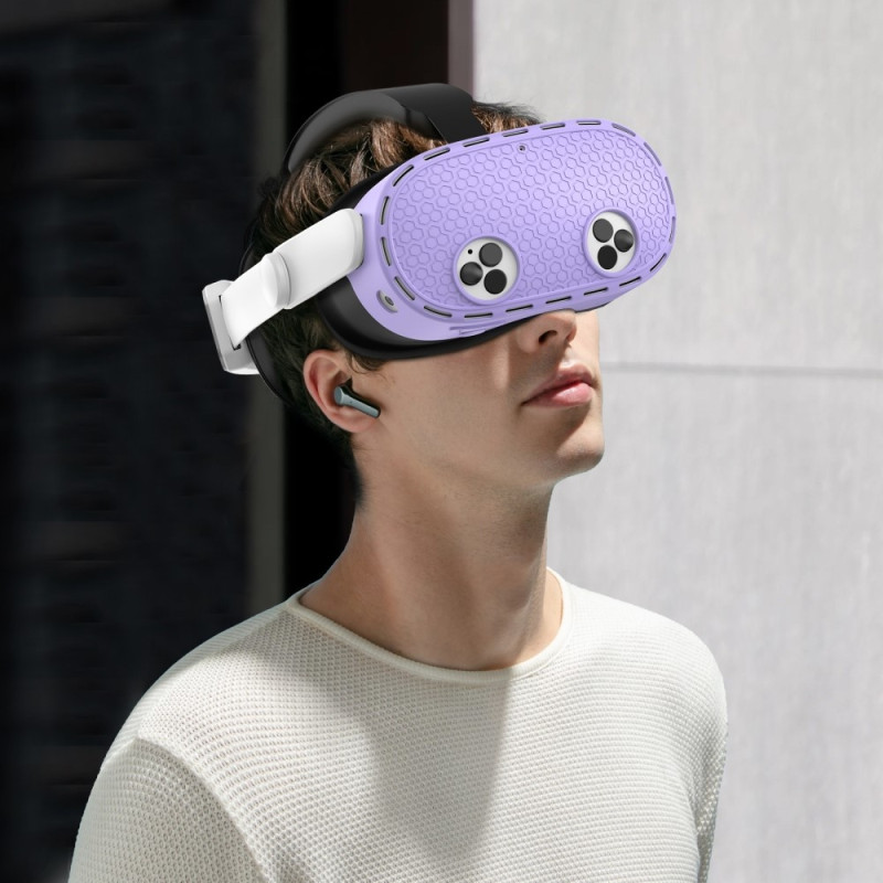 For Meta Quest 3S Beskyttelsesveske VR Hodesett Silikondeksel - Lilla