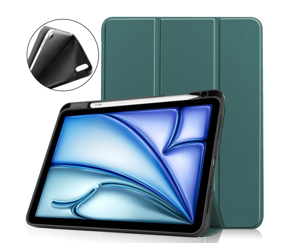 Till iPad Air 11 (2024) Slim fit tri-fold fodral Pennfack - Grön