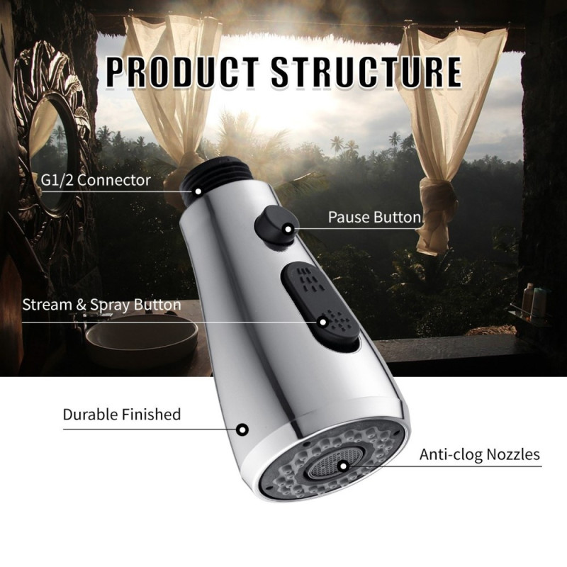 Vaskekran Vask 3 Funksjoner Uttrekkbar dyse