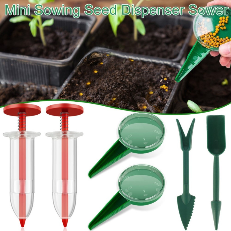 6Pcs / Set Plastic Seed Spreader Kit 5 - Speed Round Planter Dibber Seed Dispenser