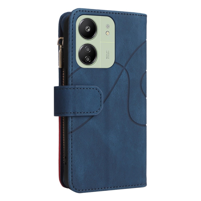 KT Wallet Case til Xiaomi Redmi 13C - Blå - Rød
