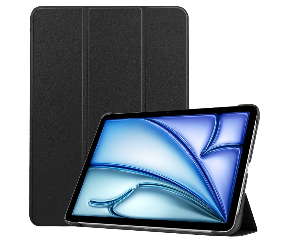 Till iPad Air 13 (2024) Slim fit tri-fold fodral - Svart