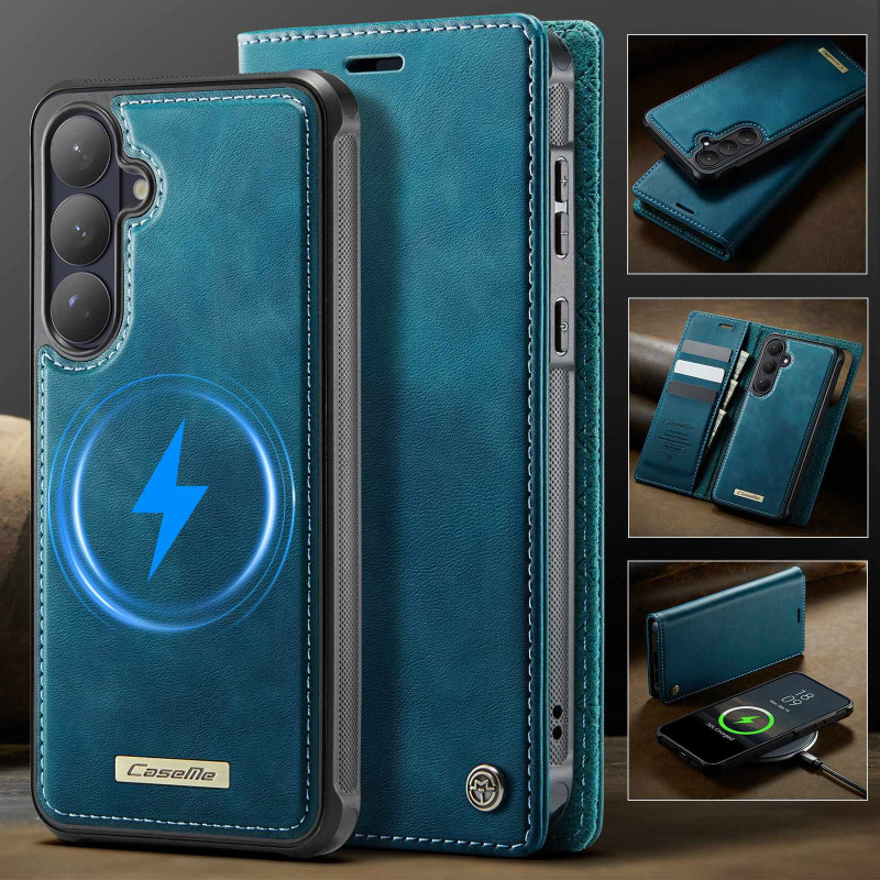 CASEME For Samsung Galaxy S26 Wallet Case Magnetic Detachable RFID Blocking - Green