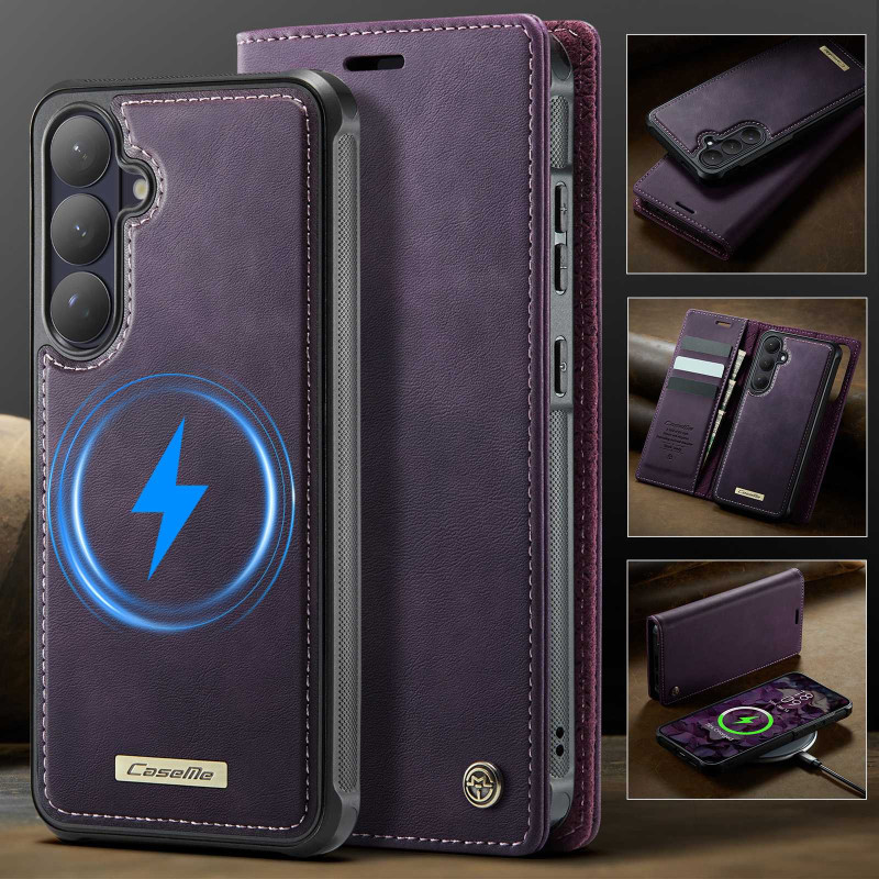 CASEME Til Samsung Galaxy S26+ Pungcover Magnetisk Aftagelig RFID Beskyttelse - Lilla