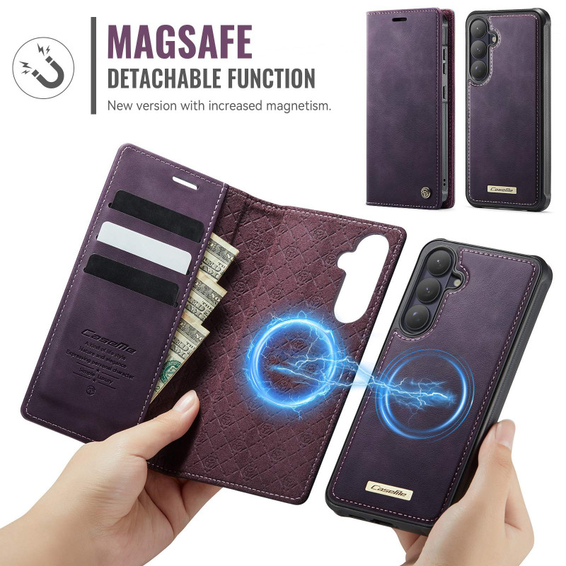 CASEME For Samsung Galaxy S26+ Wallet Case Magnetic Detachable RFID Blocking - Purple