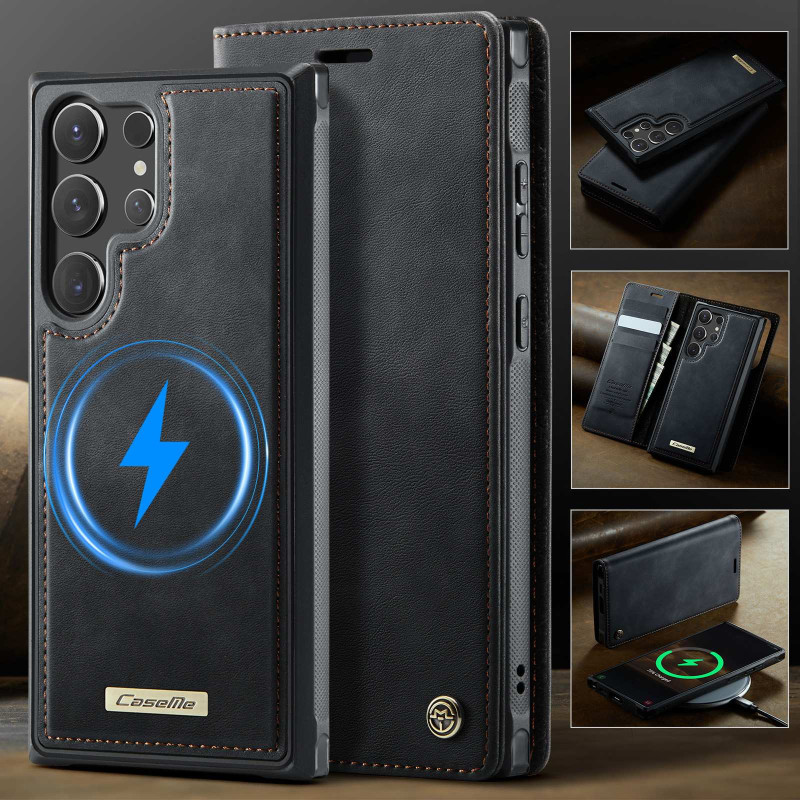 CASEME Til Samsung Galaxy S26 Ultra Pungcover Magnetisk Aftagelig RFID Beskyttelse - Sort