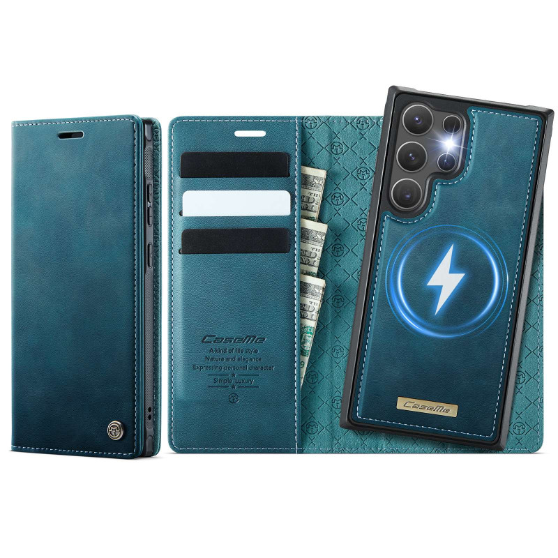 CASEME Til Samsung Galaxy S26 Ultra Pungcover Magnetisk Aftagelig RFID Beskyttelse - Grøn