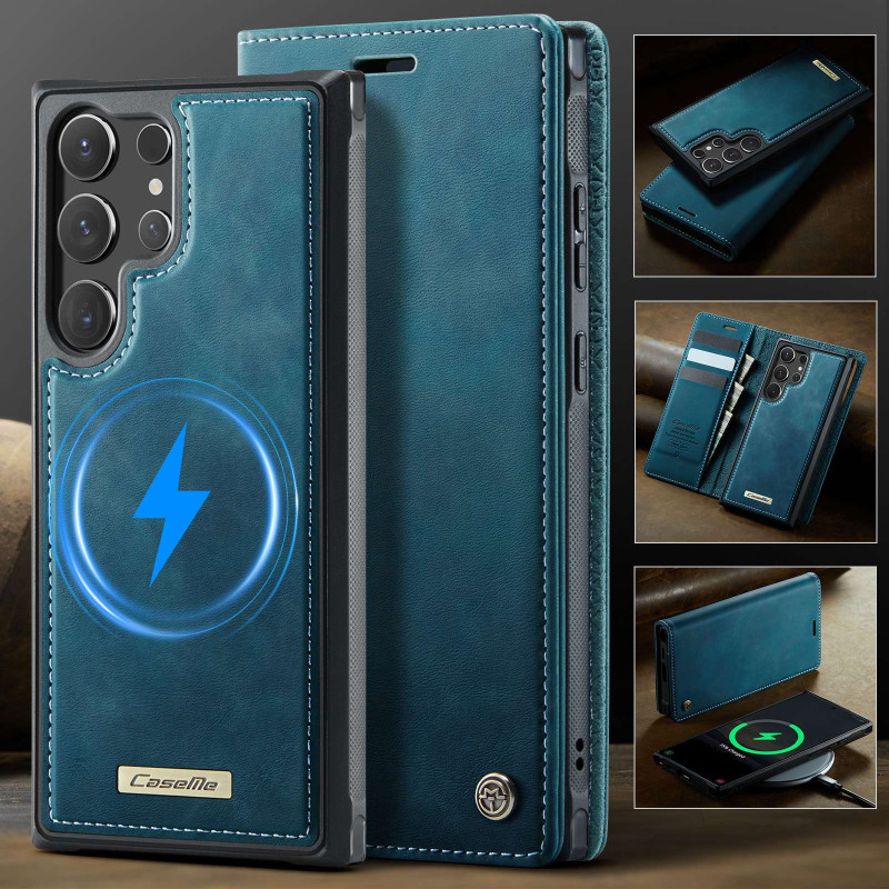 CASEME Til Samsung Galaxy S26 Ultra Lommebokdeksel Magnetisk Avtakbar RFID Beskyttelse - Grønn