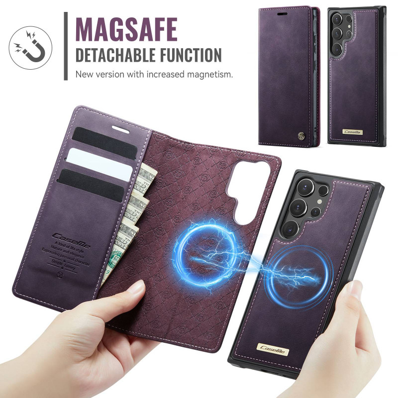 CASEME For Samsung Galaxy S26 Ultra Wallet Case Magnetic Detachable RFID Blocking - Purple