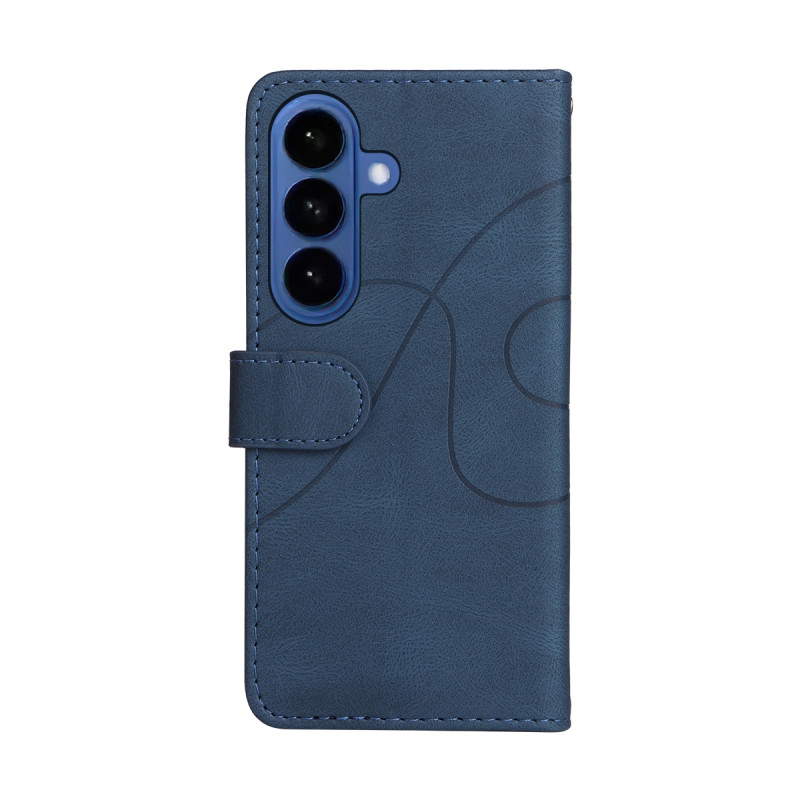 Til Samsung Galaxy S26 Pungcover med Stander Tofarvet Design - Blå