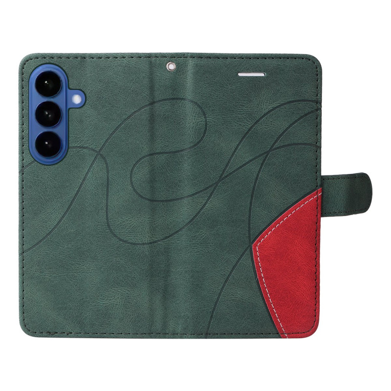 Til Samsung Galaxy S26 Lommebokdeksel med Stativ Tofarget Design - Grønn