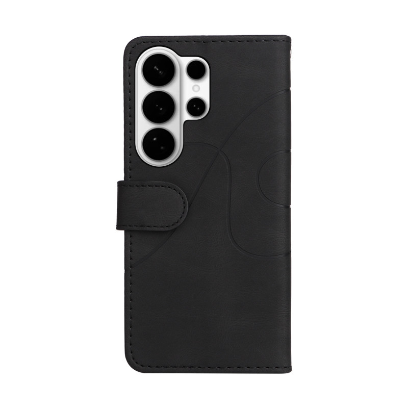 Til Samsung Galaxy S26 Ultra Pungcover med Stander Tofarvet Design - Sort