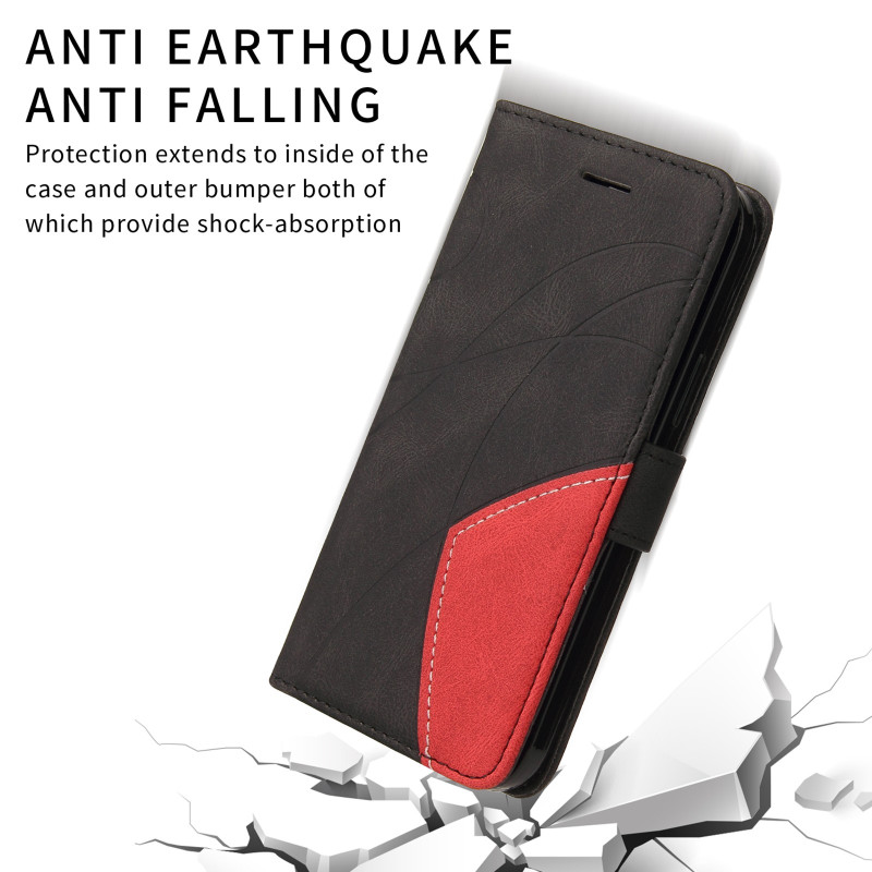 Til Samsung Galaxy S26 Ultra Pungcover med Stander Tofarvet Design - Sort