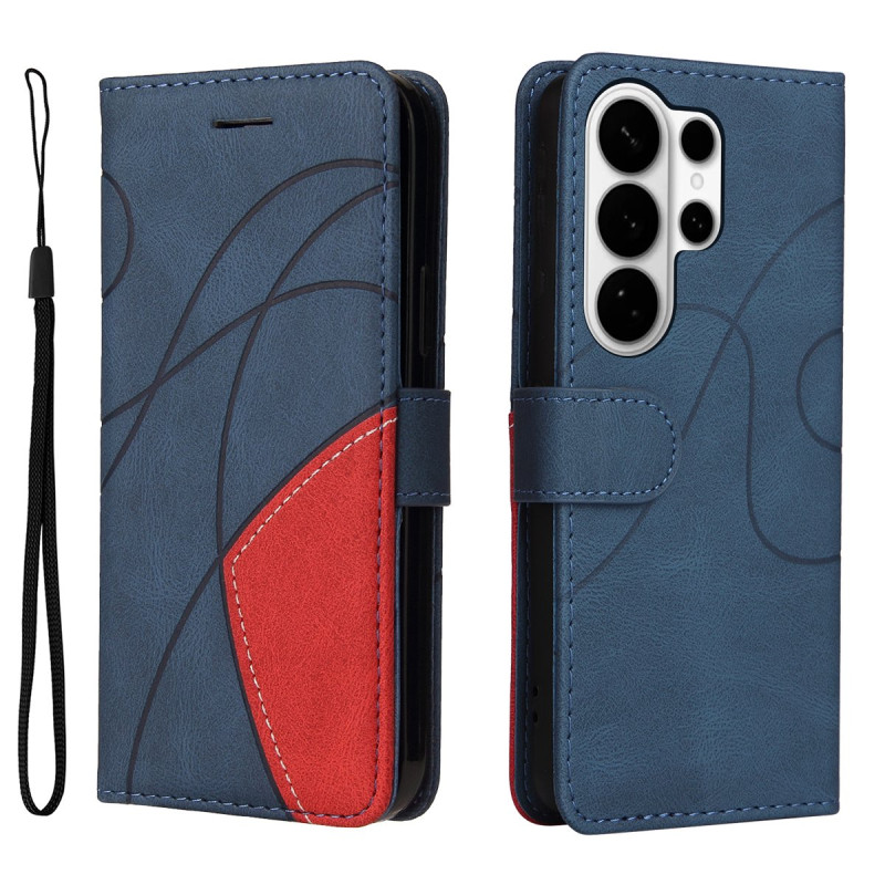 Til Samsung Galaxy S26 Ultra Pungcover med Stander Tofarvet Design - Blå