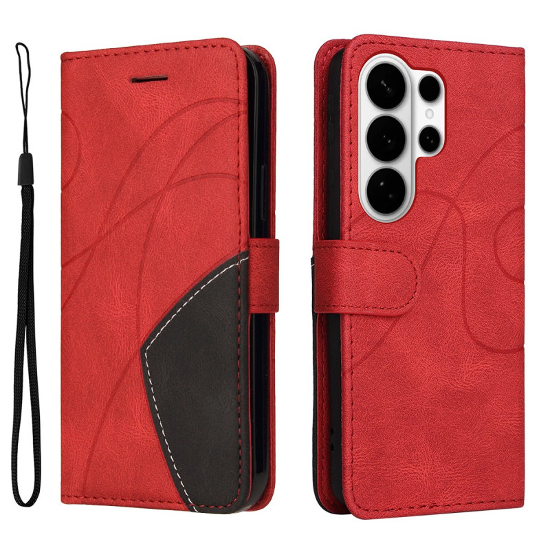 Til Samsung Galaxy S26 Ultra Pungcover med Stander Tofarvet Design - Rød