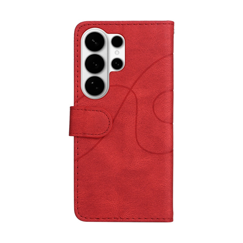 Til Samsung Galaxy S26 Ultra Pungcover med Stander Tofarvet Design - Rød