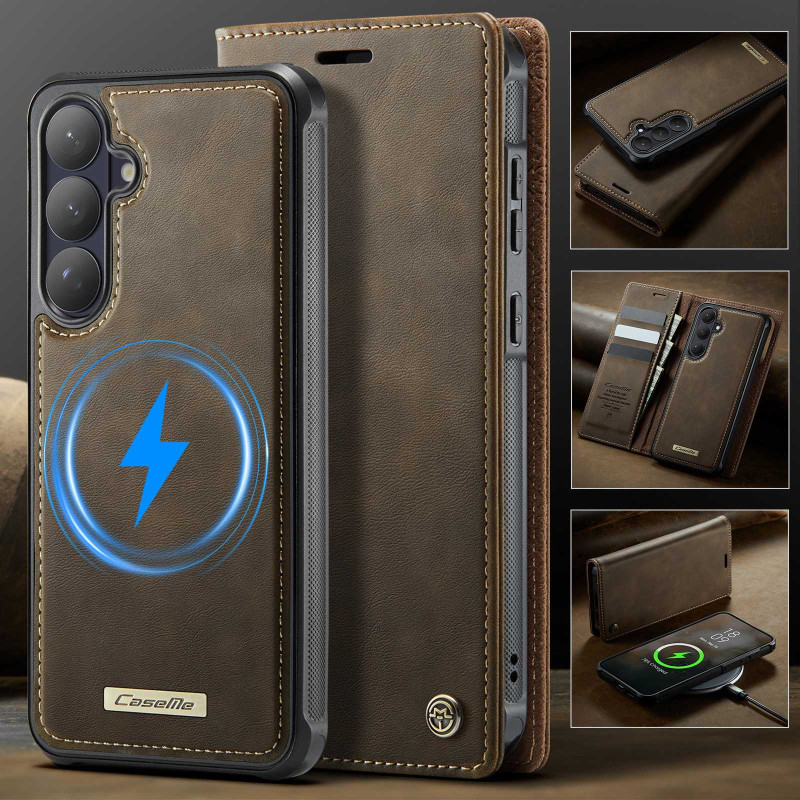 CASEME Samsung Galaxy S26+ Lompakkokotelo Magneettinen Irrotettava RFID Suojaus - Coffee