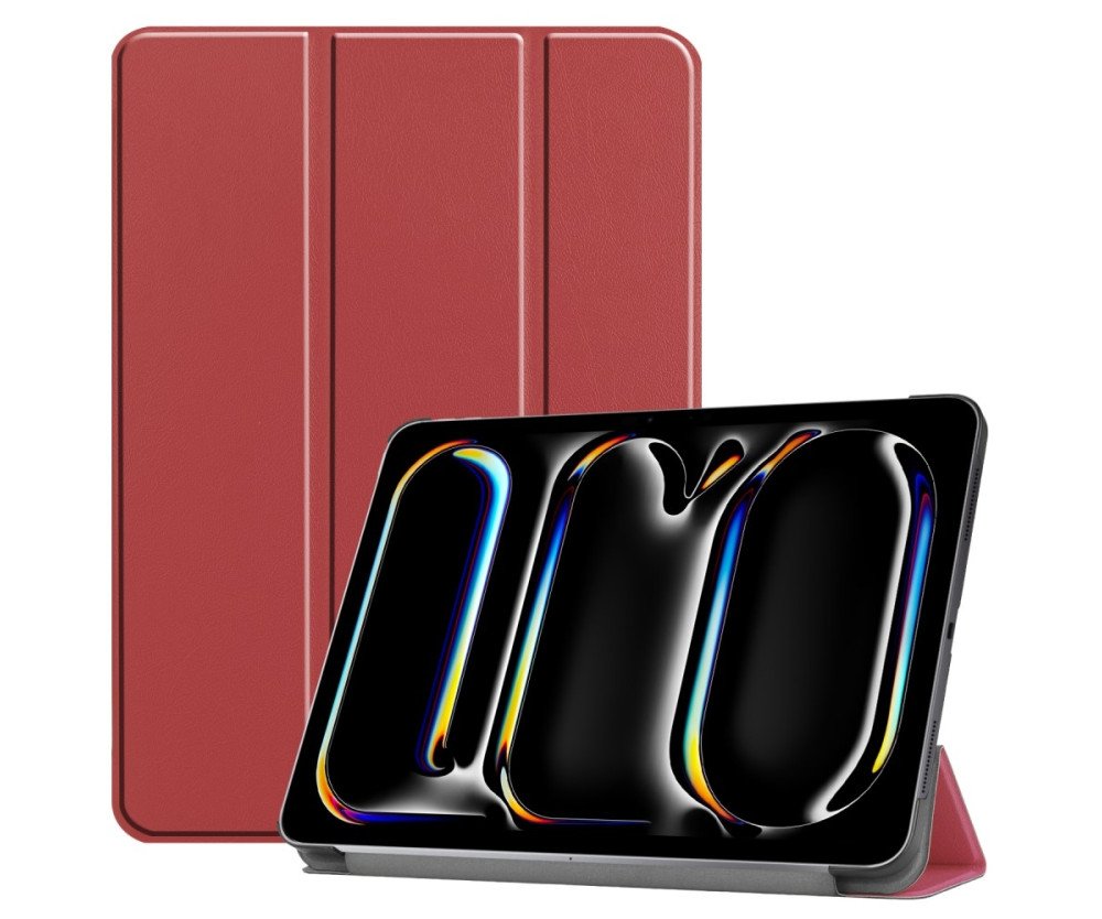 Till iPad Pro 11 (2024) Slim fit tri-fold fodral - Vinröd