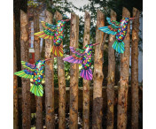 Fågel Kolibri Väggdekor Trädgård prydnad 12x13,5cm - Grön