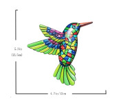 Fågel Kolibri Väggdekor Trädgård prydnad 12x13,5cm - Grön