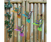 Fågel Kolibri Väggdekor Trädgård prydnad 12x13,5cm - Grön