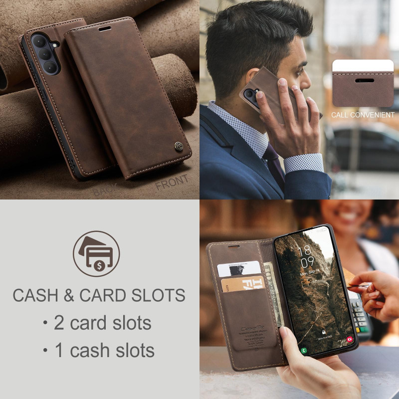 CASEME Retro Pung Taske til Samsung Galaxy S26 - Coffee