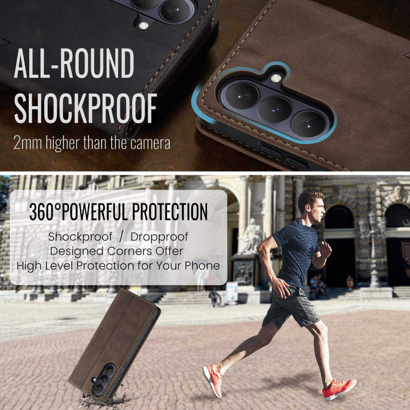 CASEME Retro Pung Taske til Samsung Galaxy S26+ - Coffee