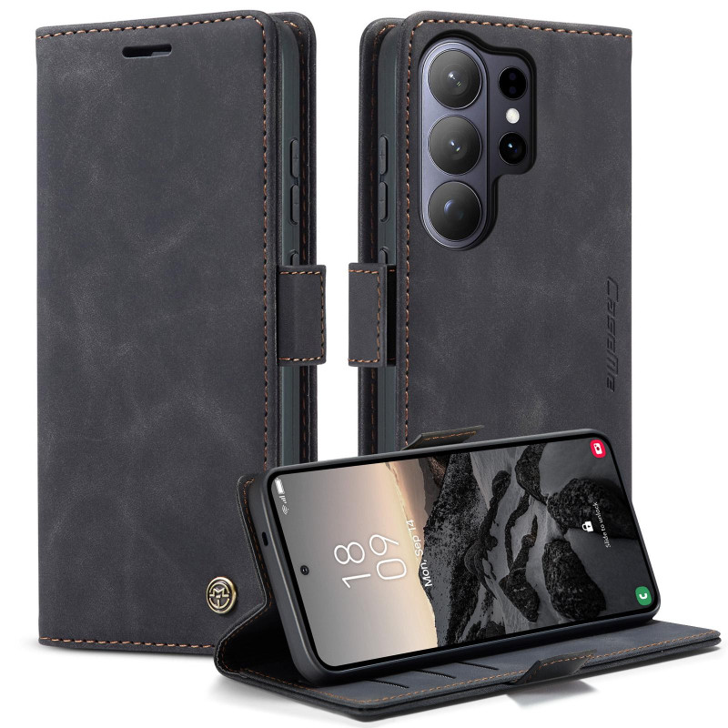 CASEME Retro Pung Taske til Samsung Galaxy S26 Ultra - Sort