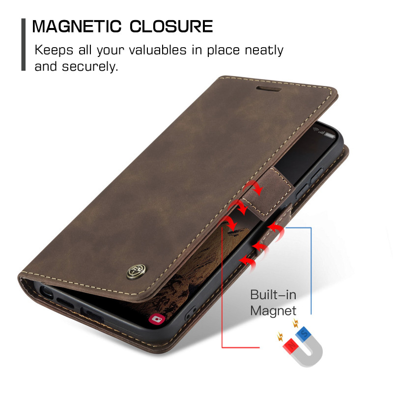 CASEME Retro Wallet Case for Samsung Galaxy S26 Ultra - Coffee