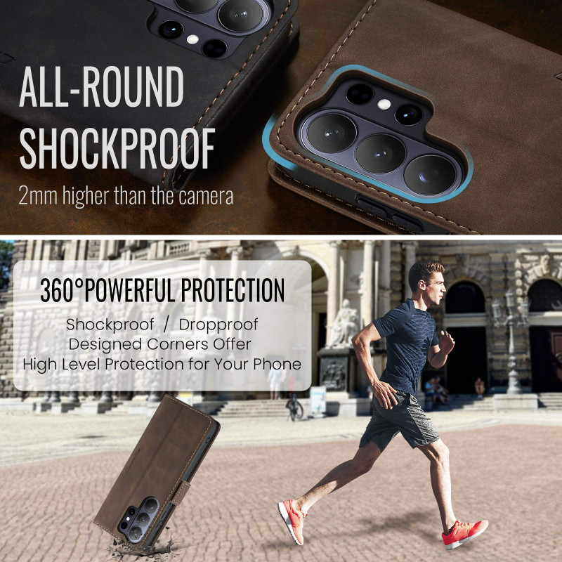 CASEME Retro Pung Taske til Samsung Galaxy S26 Ultra - Coffee