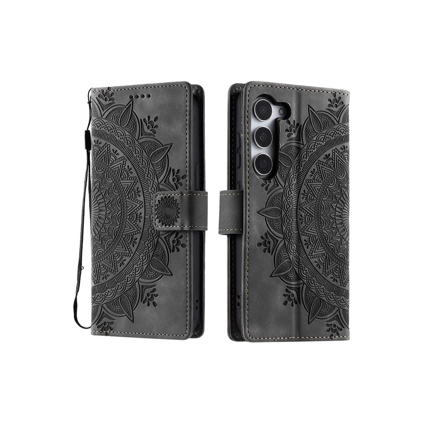 Samsung Galaxy S26 -lompakkokotelon kuoren kuoren Mandala-kukkakuvio