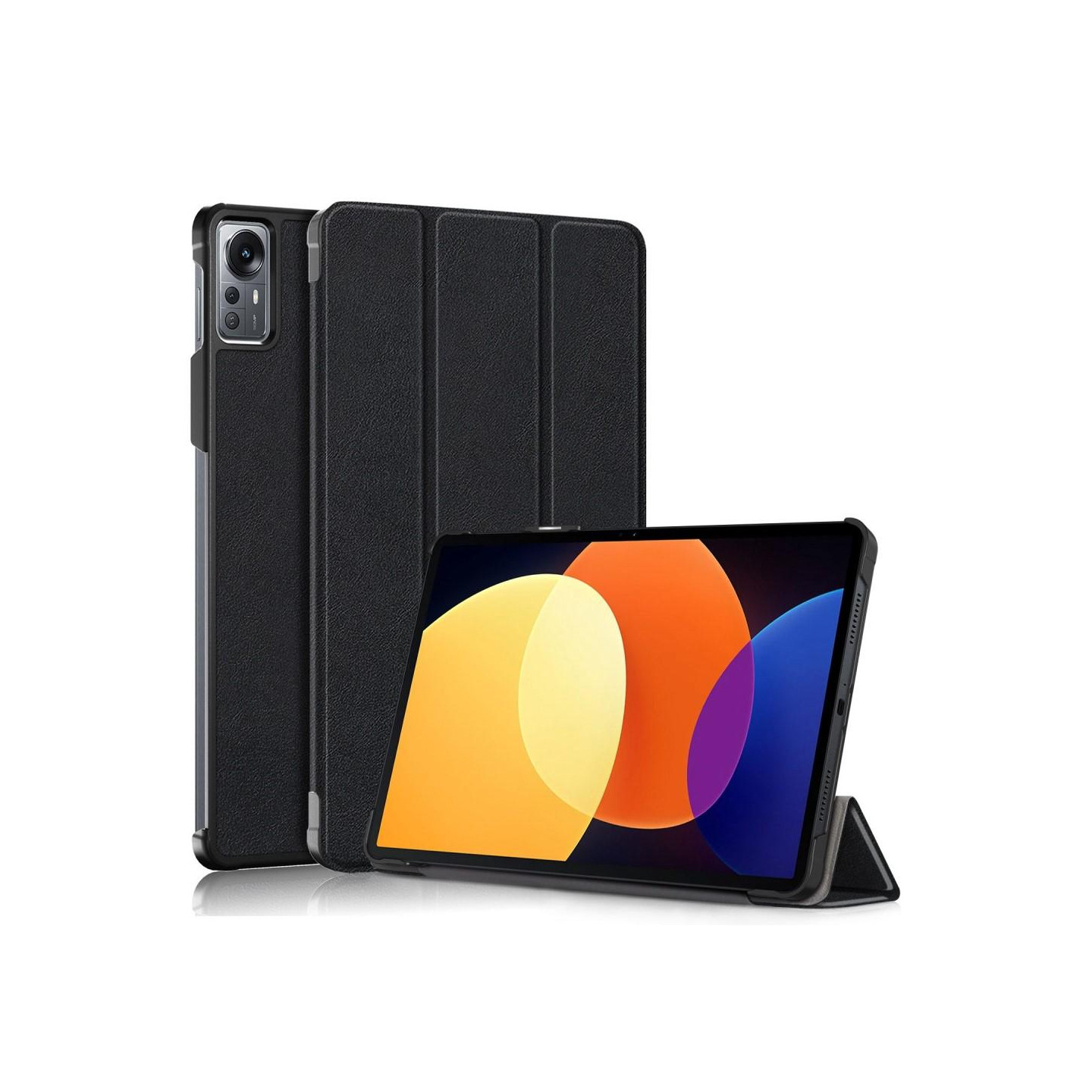 Til Xiaomi Pad 5 Pro 12.4 (2022) Stand Slim Fit Cover Sleep/Wake - Sort