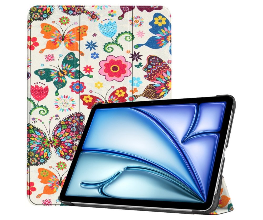 Till iPad Air 11 (2024) Slim fit tri-fold fodral - Butterflies