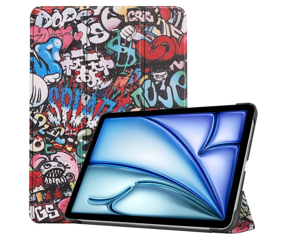 Till iPad Air 11 (2024) Slim fit tri-fold fodral - Graffiti