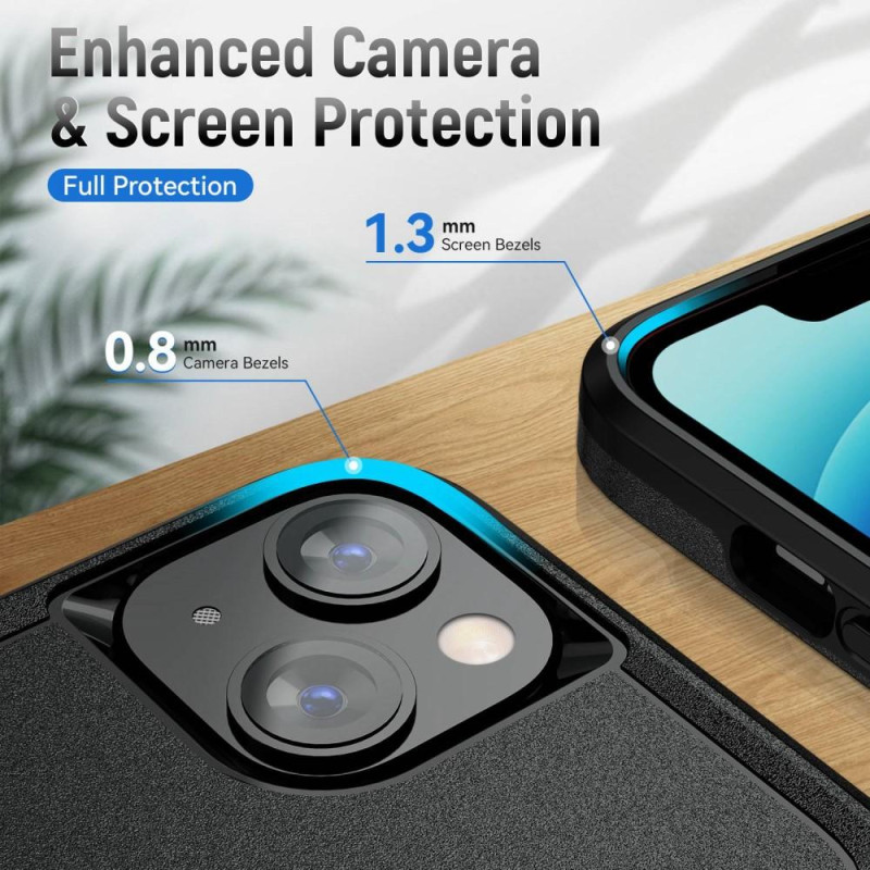 iPhone 14 Plus Hybrid - deksel Med Fingerring & Metallplate - Svart