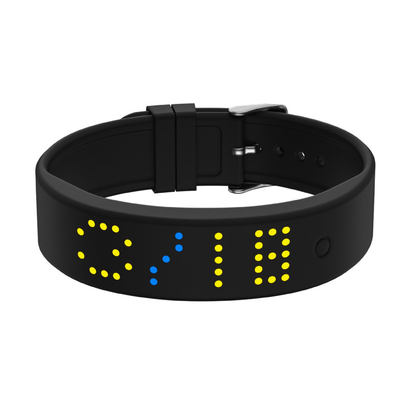 Smart Bracelet Fitness Timer Sleep Monitor Pedometer 8 Alarm Vibration - Black