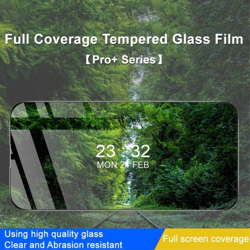 iPhone 14 Pro IMAK Pro+ Full Coverage Tempered Glass Black Frame