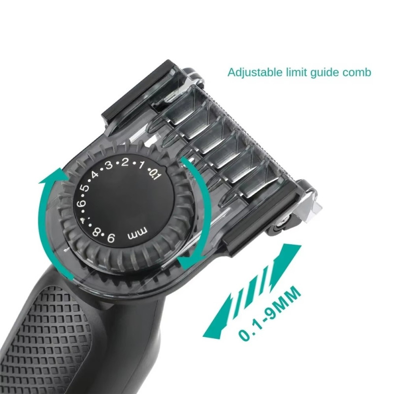 VGR V-360 sähköparranajokone IPX6 vedenpitävä ladattava partahöylä LED-näytöllä