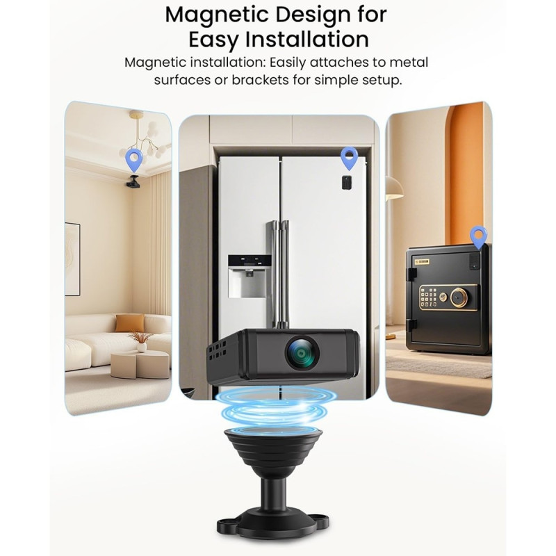 180 asteen minikamera Ultra-tallennin liiketunnistuksella ja push-ilmoituksilla