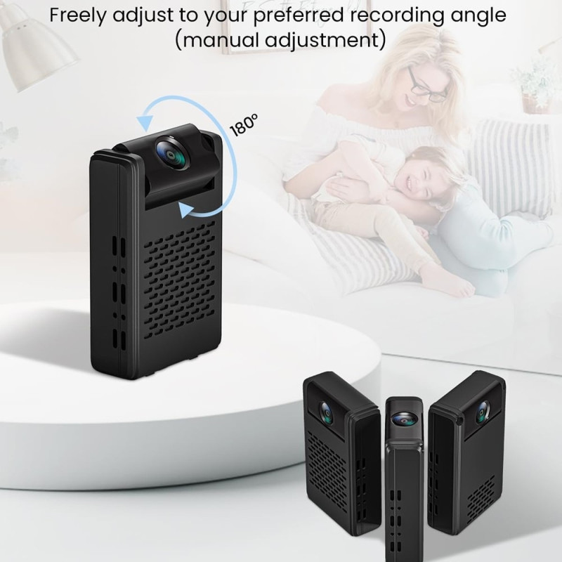 180-degree mini camera Ultra recorder with motion detection alarm push notifications