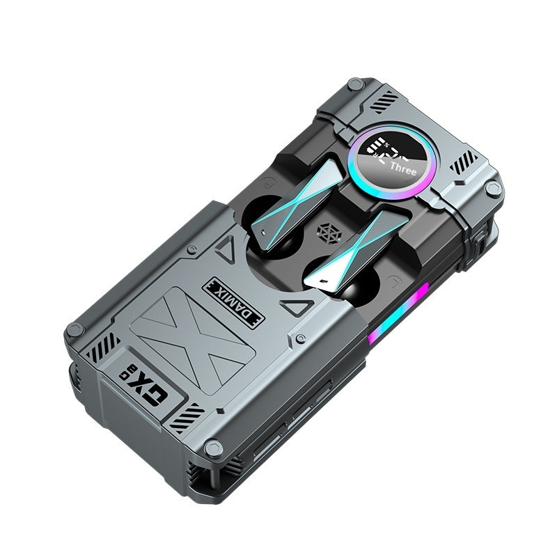 DX08 Støydempende Trådløse Hodetelefoner Mekaniske TWS Bluetooth Gaming - Grå