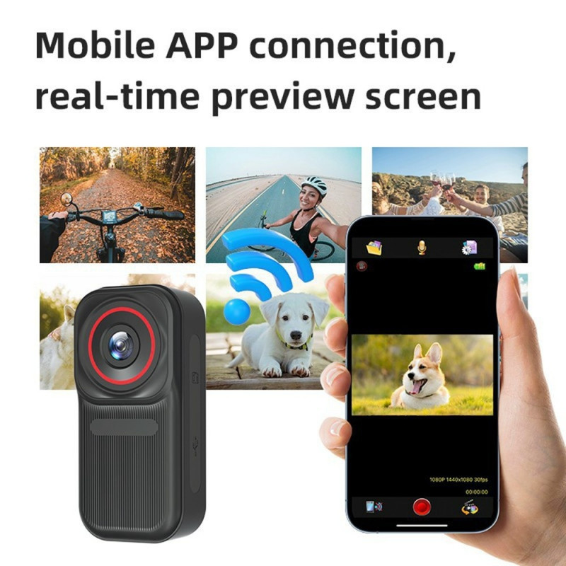 1.47" HD Screen Thumb Camera Magnetic Charging Case Mini Camera for Vlogging