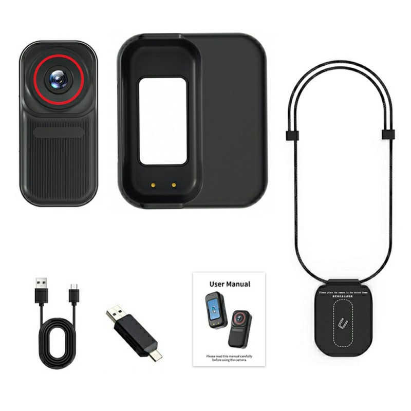 1,47" HD-skjerm tommelkamera magnetisk ladeetui minikamera for vlogging