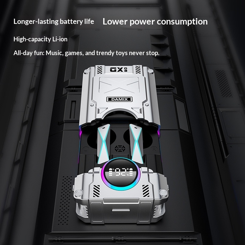 DX08 Støydempende Trådløse Hodetelefoner Mekaniske TWS Bluetooth Gaming - Grå