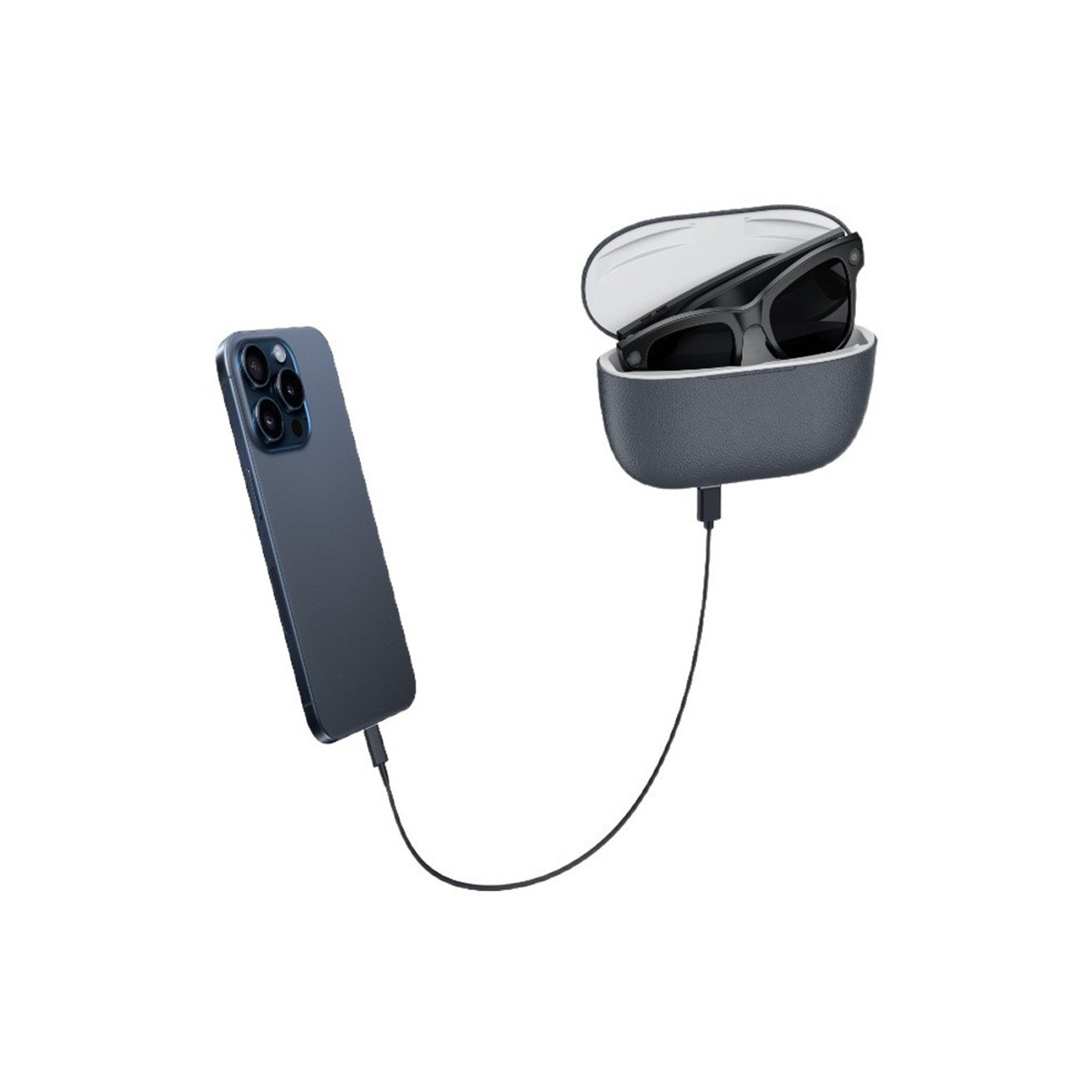 Smartbriller Vanntett 8MP AI Ladeetui 4K Opptak Utskiftbare Linser