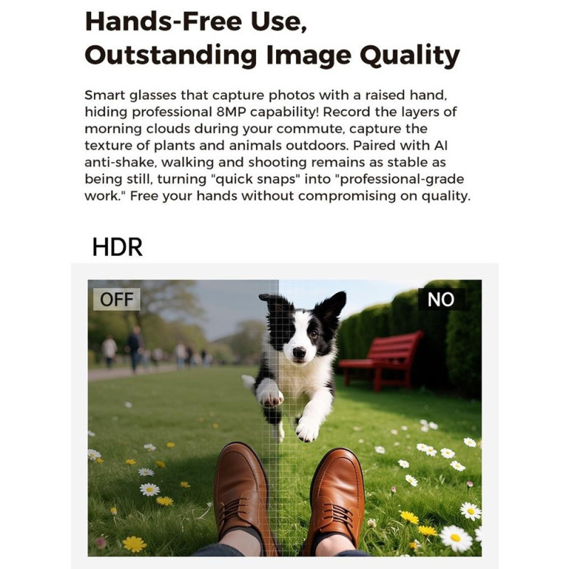 Smartbriller Vanntett 8MP AI Ladeetui 4K Opptak Utskiftbare Linser