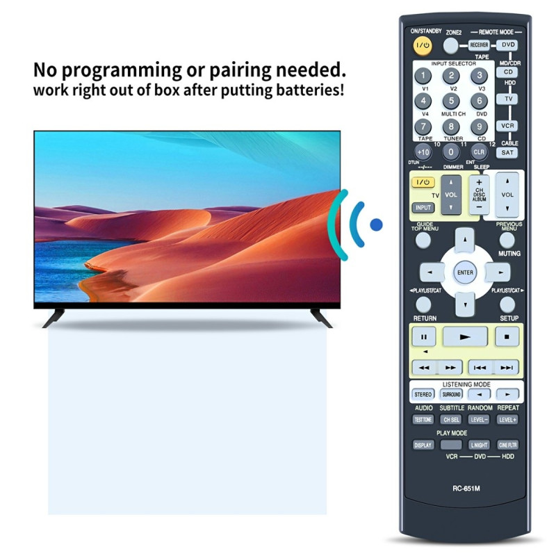 Fjernkontroll Utskiftning for RC-651M for Onkyo AV-receiver